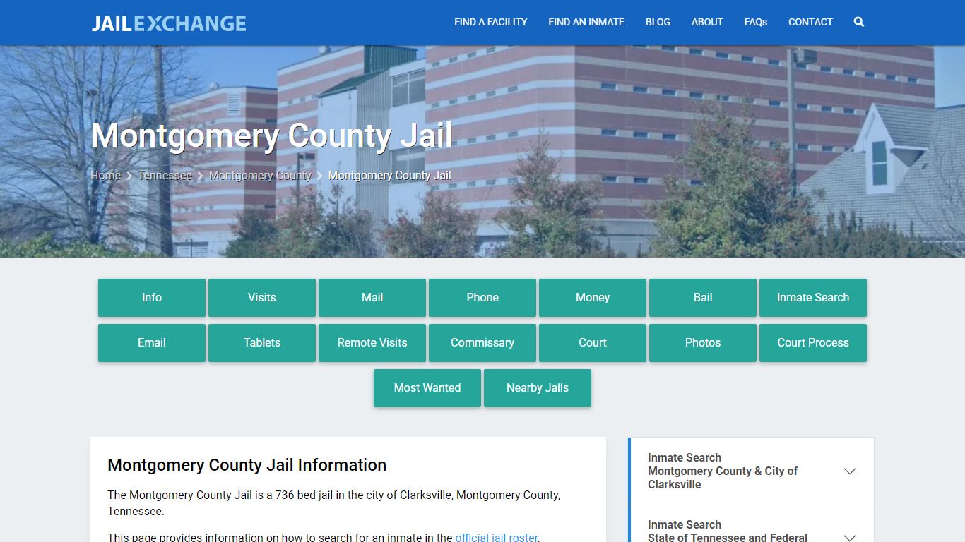 Montgomery County Jail, TN Inmate Search, Information